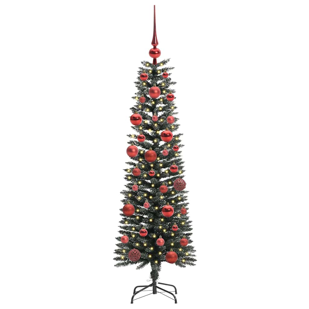 VidaXL sapin de Noël artificiel avec 150 LED vertes, 150 cm PVC et plastique et acier