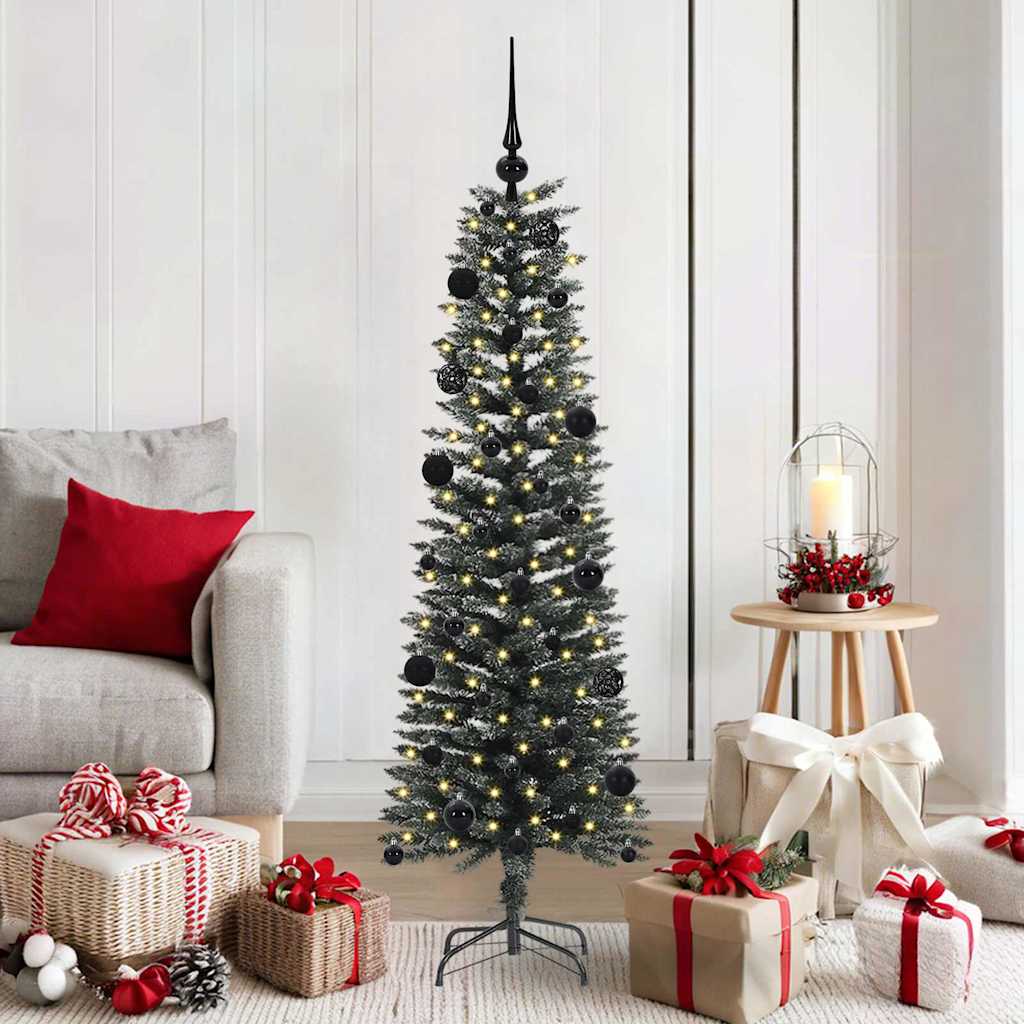 VidaXL sapin de Noël artificiel avec 150 LED vertes, 150 cm PVC et plastique et acier