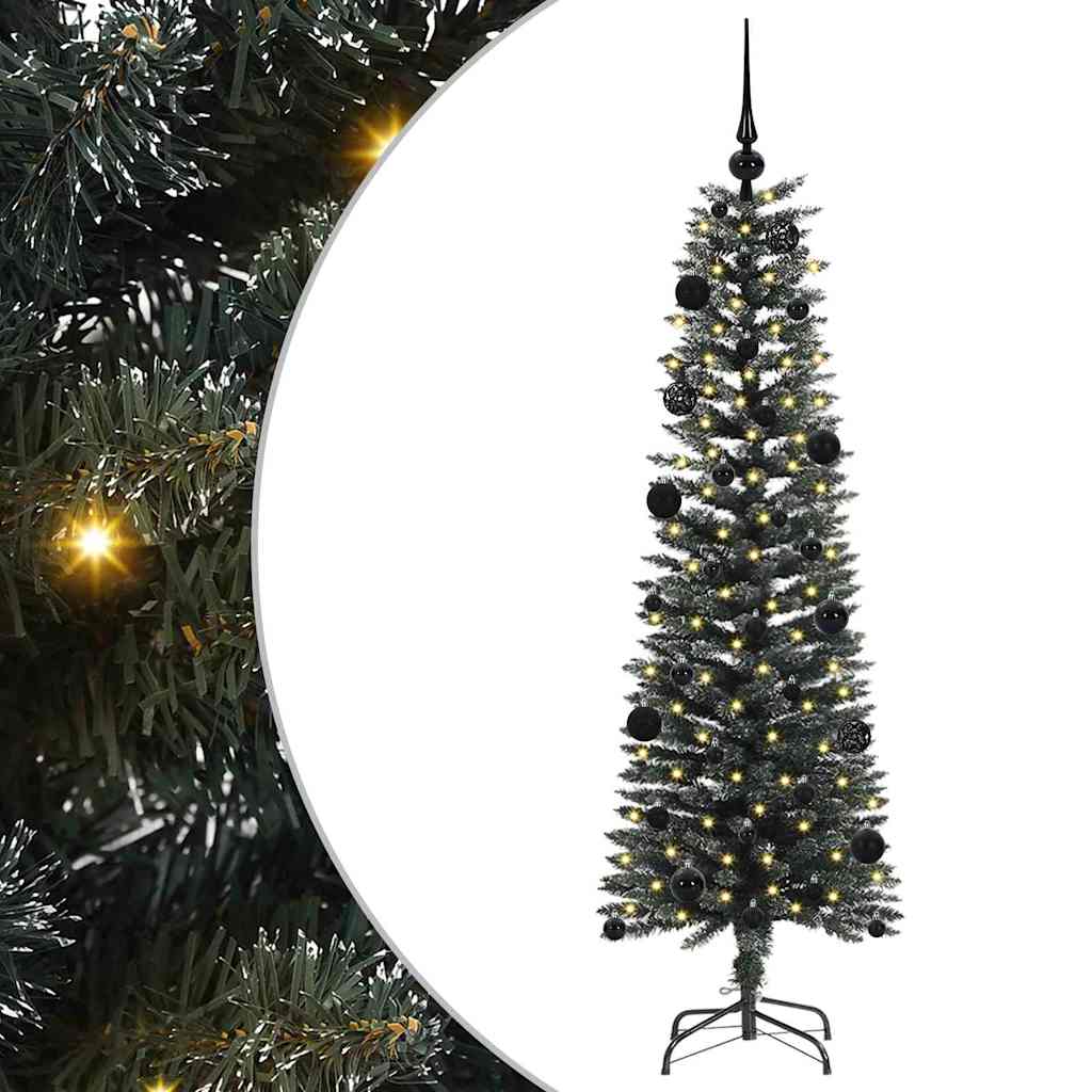 VidaXL sapin de Noël artificiel avec 150 LED vertes, 150 cm PVC et plastique et acier