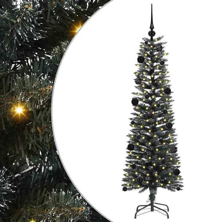 VidaXL sapin de Noël artificiel avec 150 LED vertes, 150 cm PVC et plastique et acier