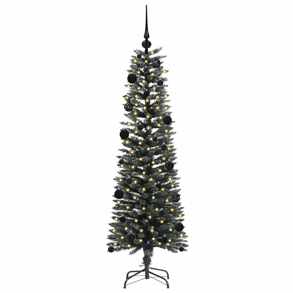 VidaXL sapin de Noël artificiel avec 150 LED vertes, 150 cm PVC et plastique et acier