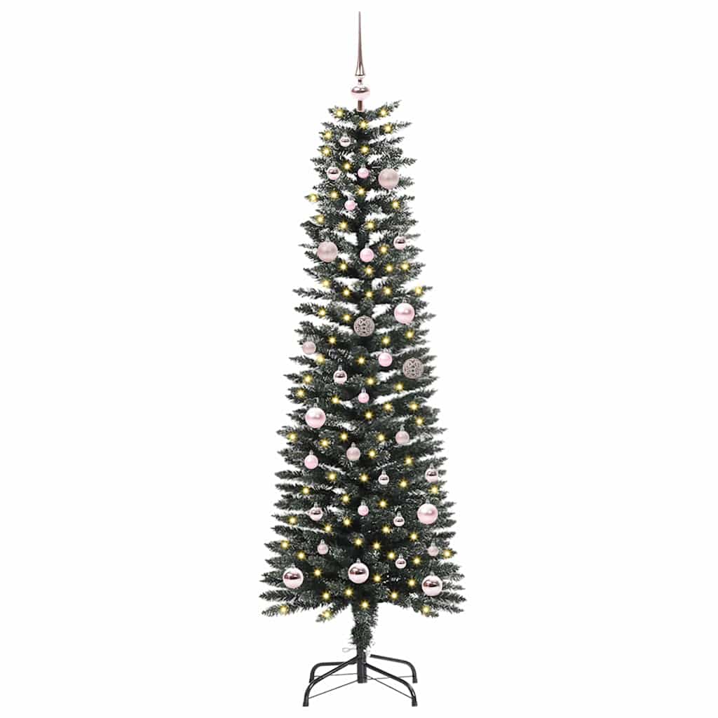 VidaXL sapin de Noël artificiel avec 150 LED vertes, 150 cm PVC et plastique et acier