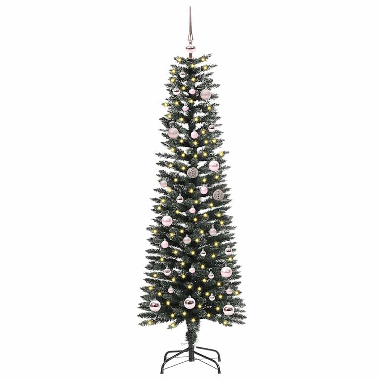 VidaXL sapin de Noël artificiel avec 150 LED vertes, 150 cm PVC et plastique et acier