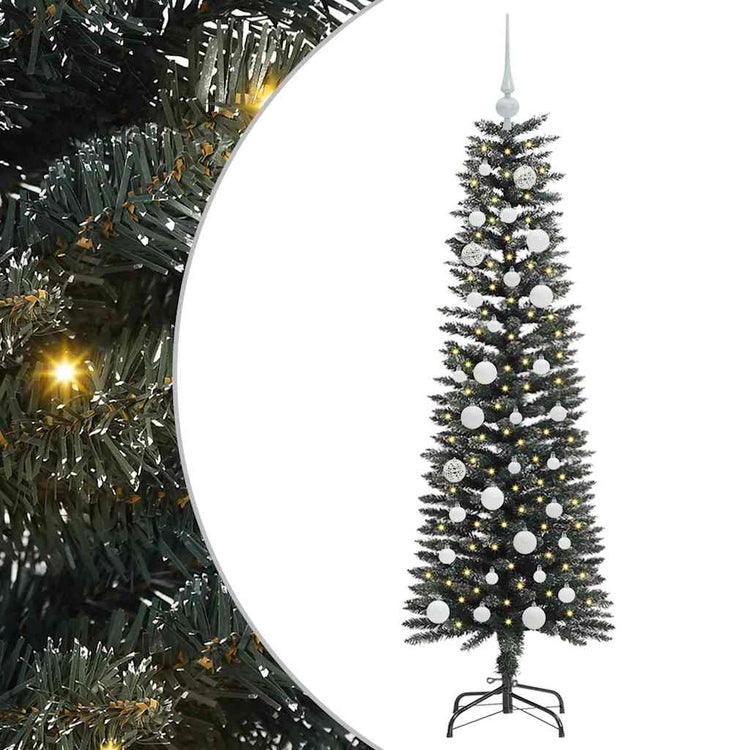 VidaXL sapin de Noël artificiel avec 150 LED vertes, 150 cm PVC et plastique et acier
