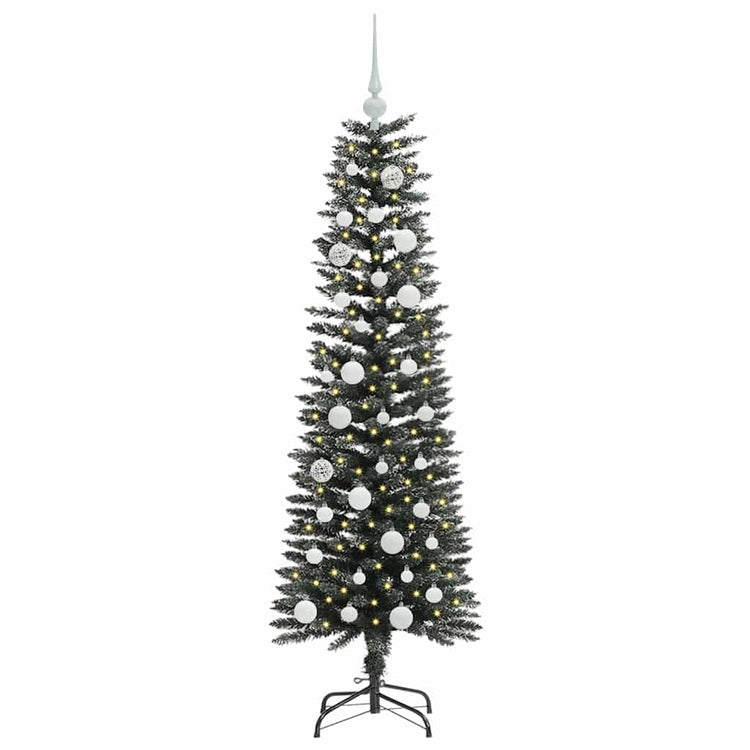 VidaXL sapin de Noël artificiel avec 150 LED vertes, 150 cm PVC et plastique et acier