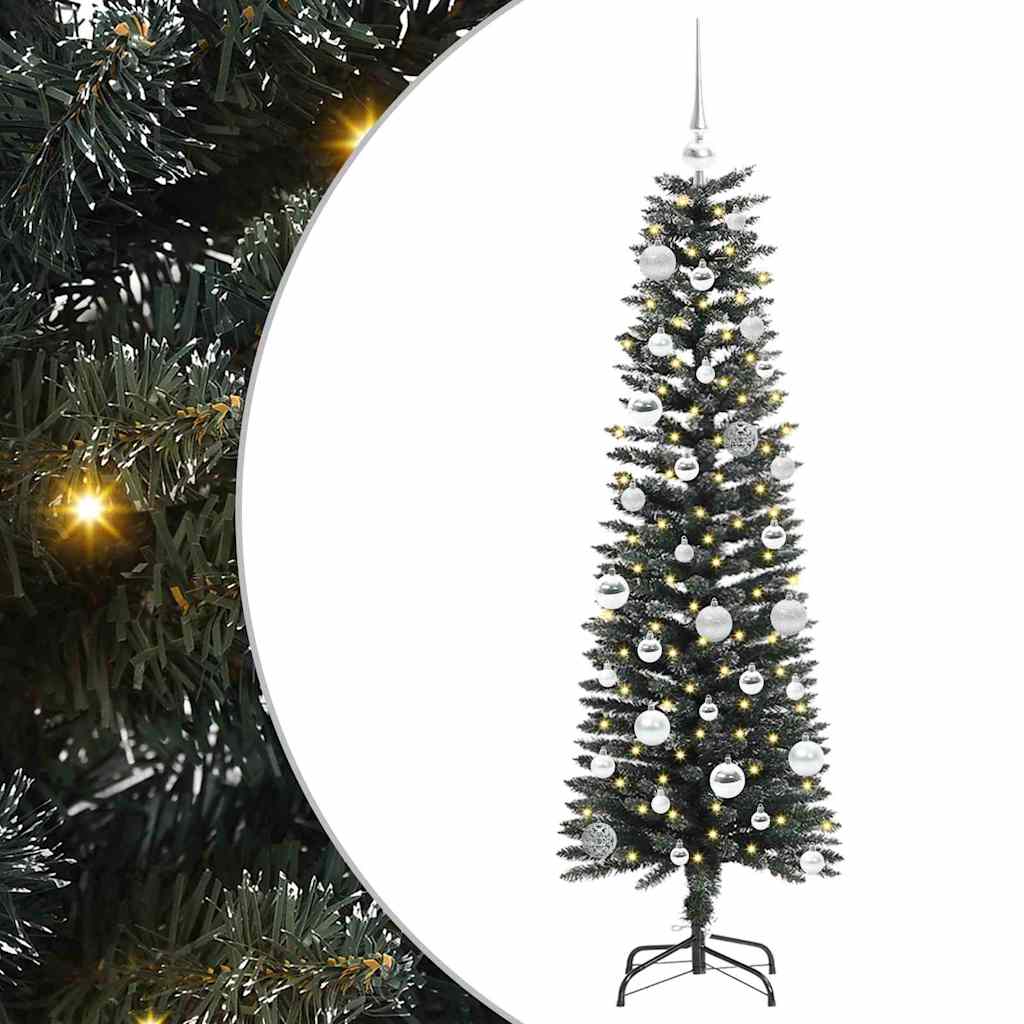 VidaXL sapin de Noël artificiel avec 150 LED vertes, 150 cm PVC et plastique et acier