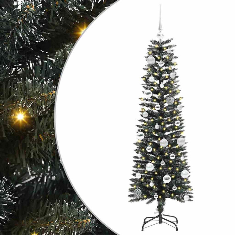 VidaXL sapin de Noël artificiel avec 150 LED vertes, 150 cm PVC et plastique et acier