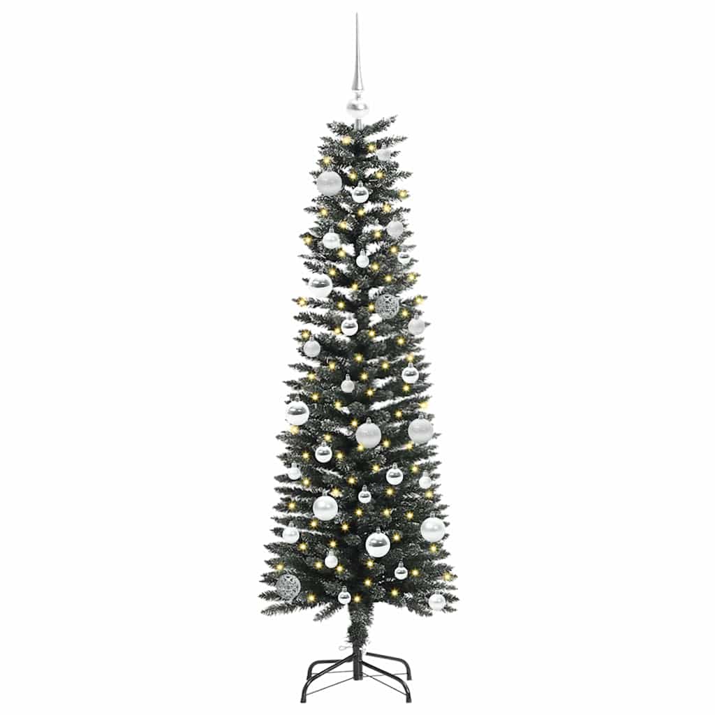 VidaXL sapin de Noël artificiel avec 150 LED vertes, 150 cm PVC et plastique et acier