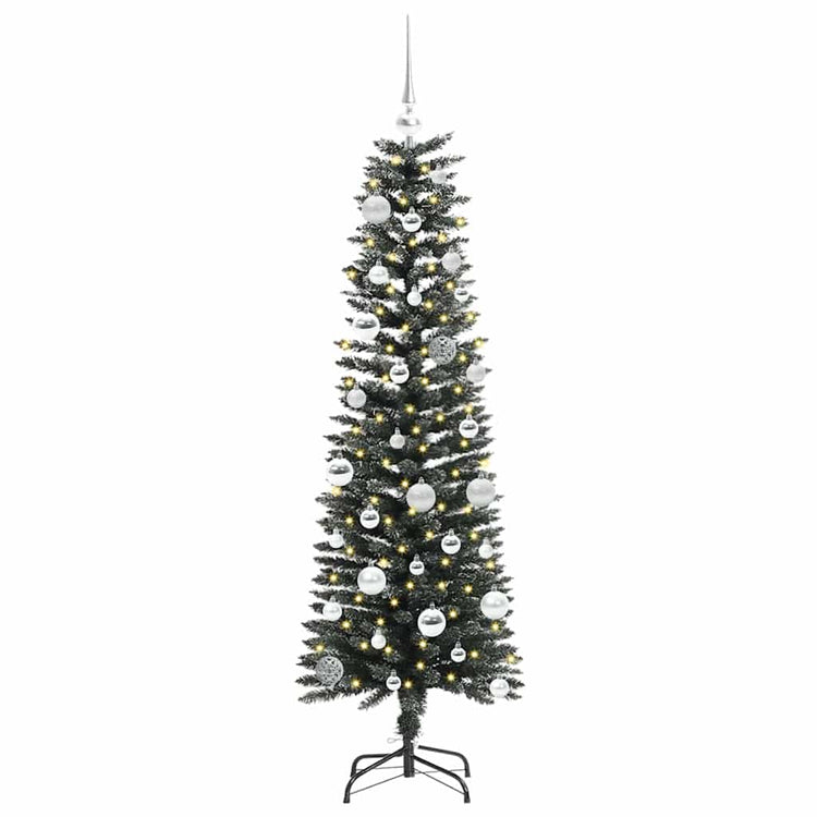 VidaXL sapin de Noël artificiel avec 150 LED vertes, 150 cm PVC et plastique et acier