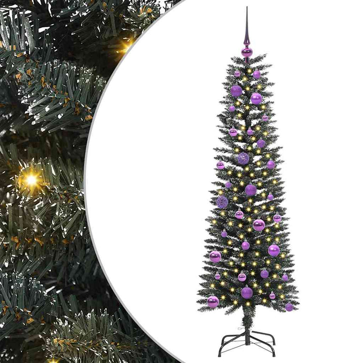 VidaXL sapin de Noël artificiel avec 150 LED vertes, 150 cm PVC et plastique et acier