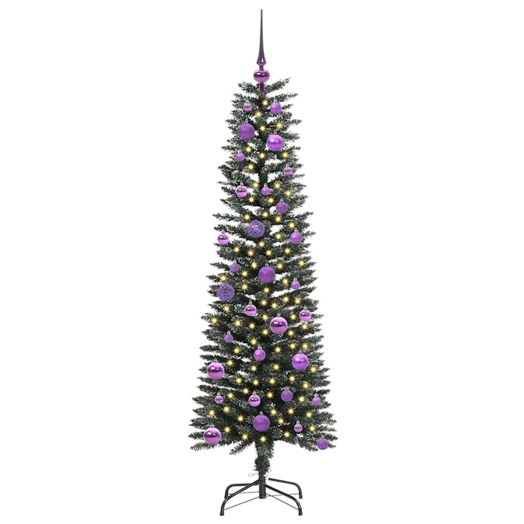 VidaXL sapin de Noël artificiel avec 150 LED vertes, 150 cm PVC et plastique et acier