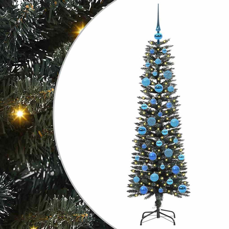 VidaXL sapin de Noël artificiel avec 150 LED vertes, 150 cm PVC et plastique et acier