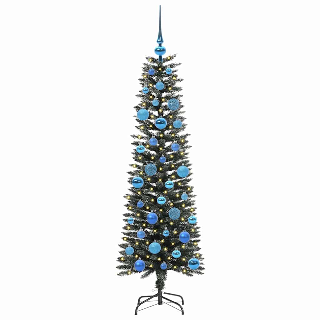 VidaXL sapin de Noël artificiel avec 150 LED vertes, 150 cm PVC et plastique et acier