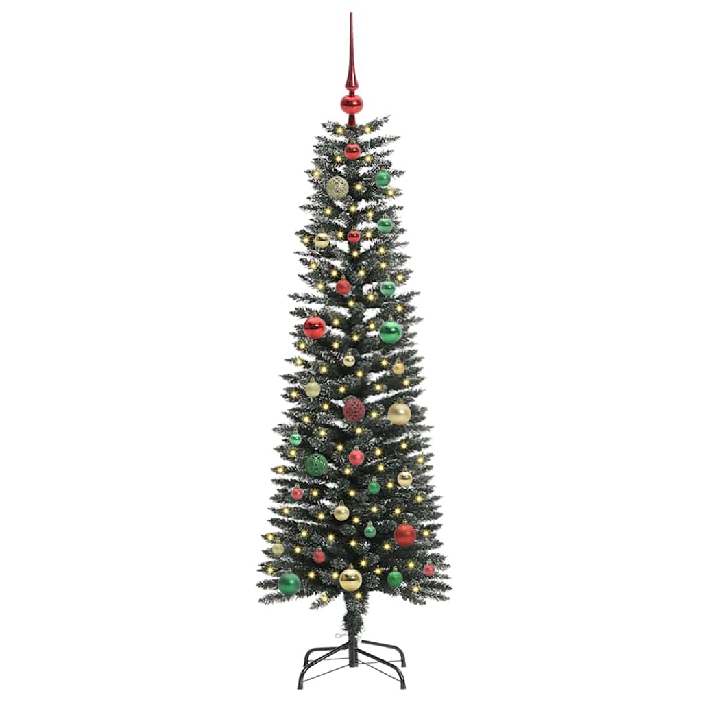 VidaXL sapin de Noël artificiel avec 150 LED vertes, 150 cm PVC et plastique et acier
