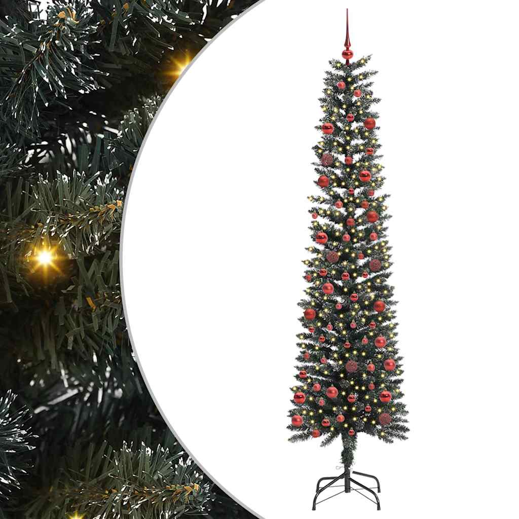 VidaXL sapin de Noël artificiel avec 300 LED vertes, 210 cm PVC et plastique et acier