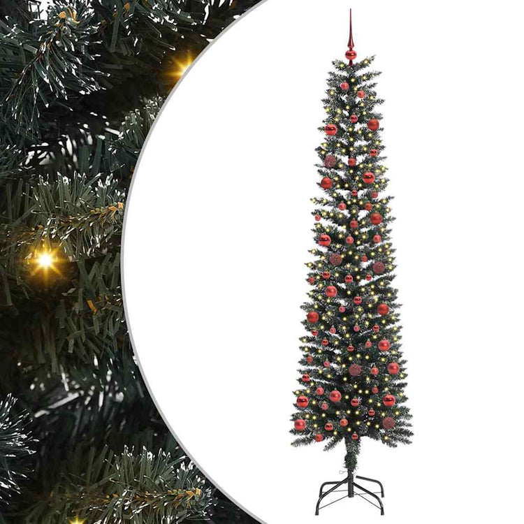 VidaXL sapin de Noël artificiel avec 300 LED vertes, 210 cm PVC et plastique et acier