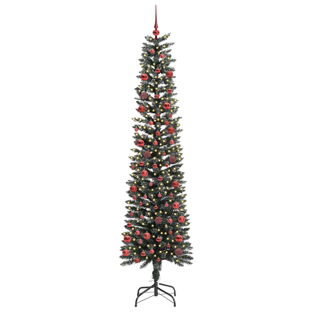 VidaXL sapin de Noël artificiel avec 300 LED vertes, 210 cm PVC et plastique et acier