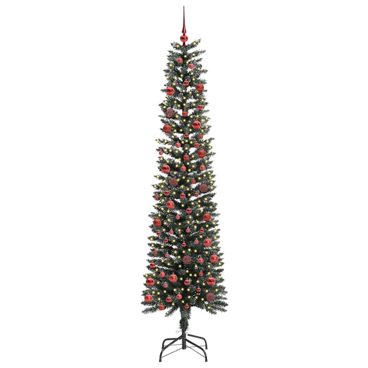 VidaXL sapin de Noël artificiel avec 300 LED vertes, 210 cm PVC et plastique et acier