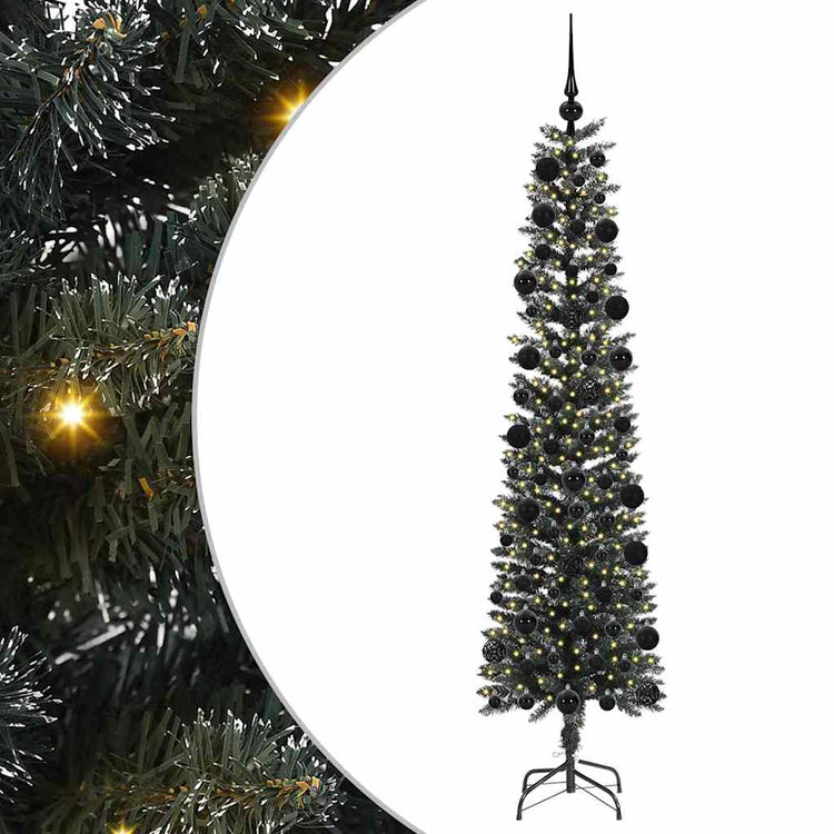 VidaXL sapin de Noël artificiel avec 300 LED vertes, 210 cm PVC et plastique et acier