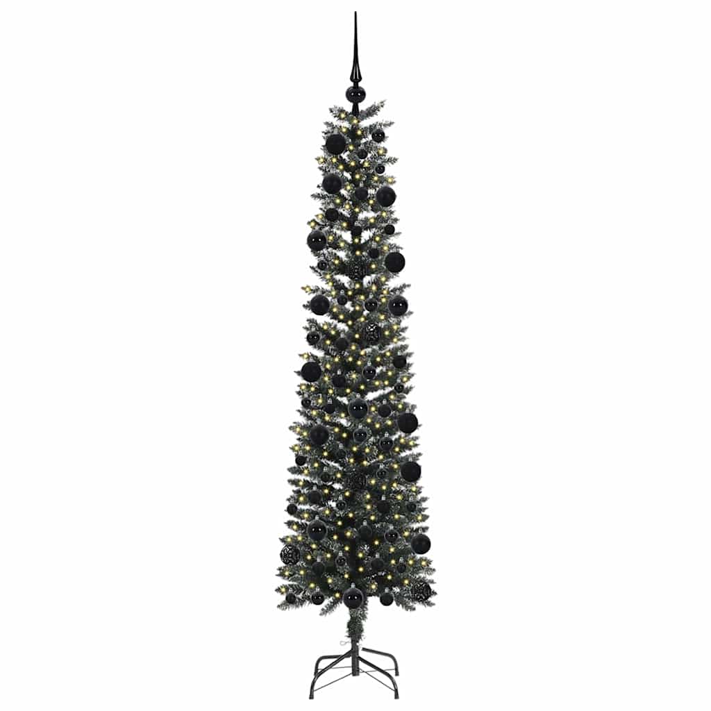 VidaXL sapin de Noël artificiel avec 300 LED vertes, 210 cm PVC et plastique et acier