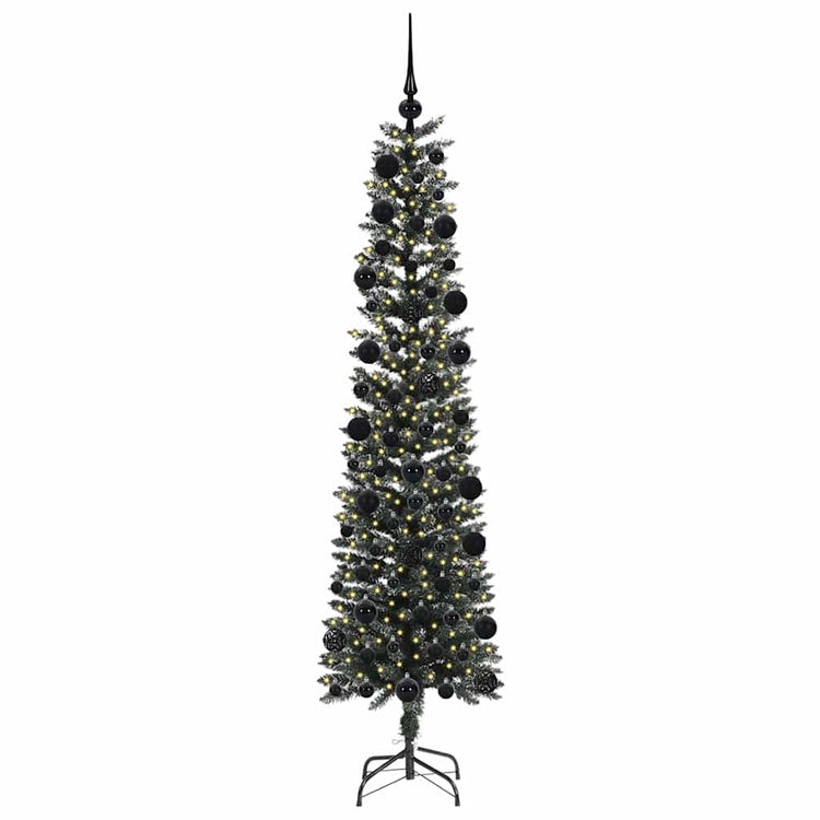 VidaXL sapin de Noël artificiel avec 300 LED vertes, 210 cm PVC et plastique et acier