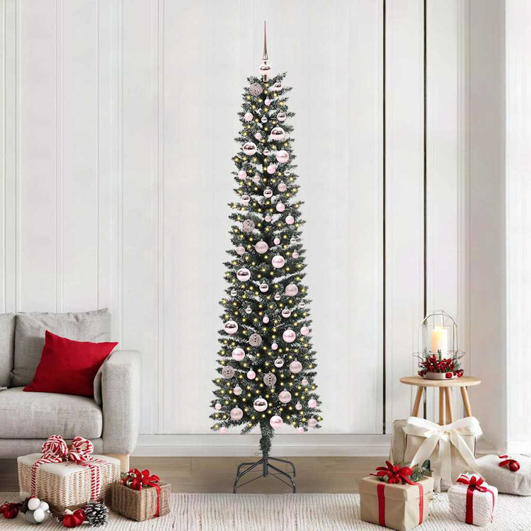 VidaXL sapin de Noël artificiel avec 300 LED vertes, 210 cm PVC et plastique et acier