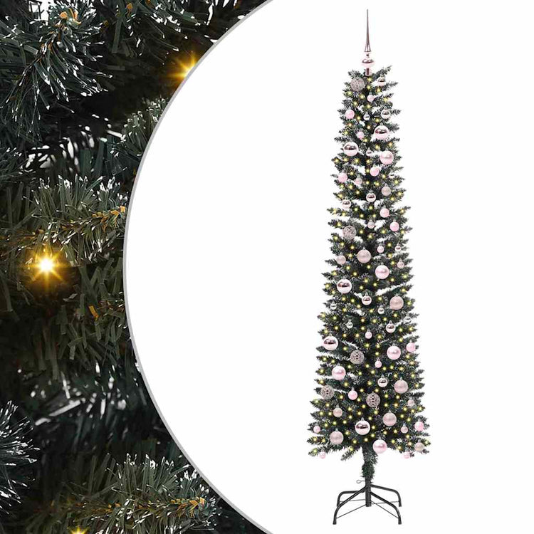 VidaXL sapin de Noël artificiel avec 300 LED vertes, 210 cm PVC et plastique et acier
