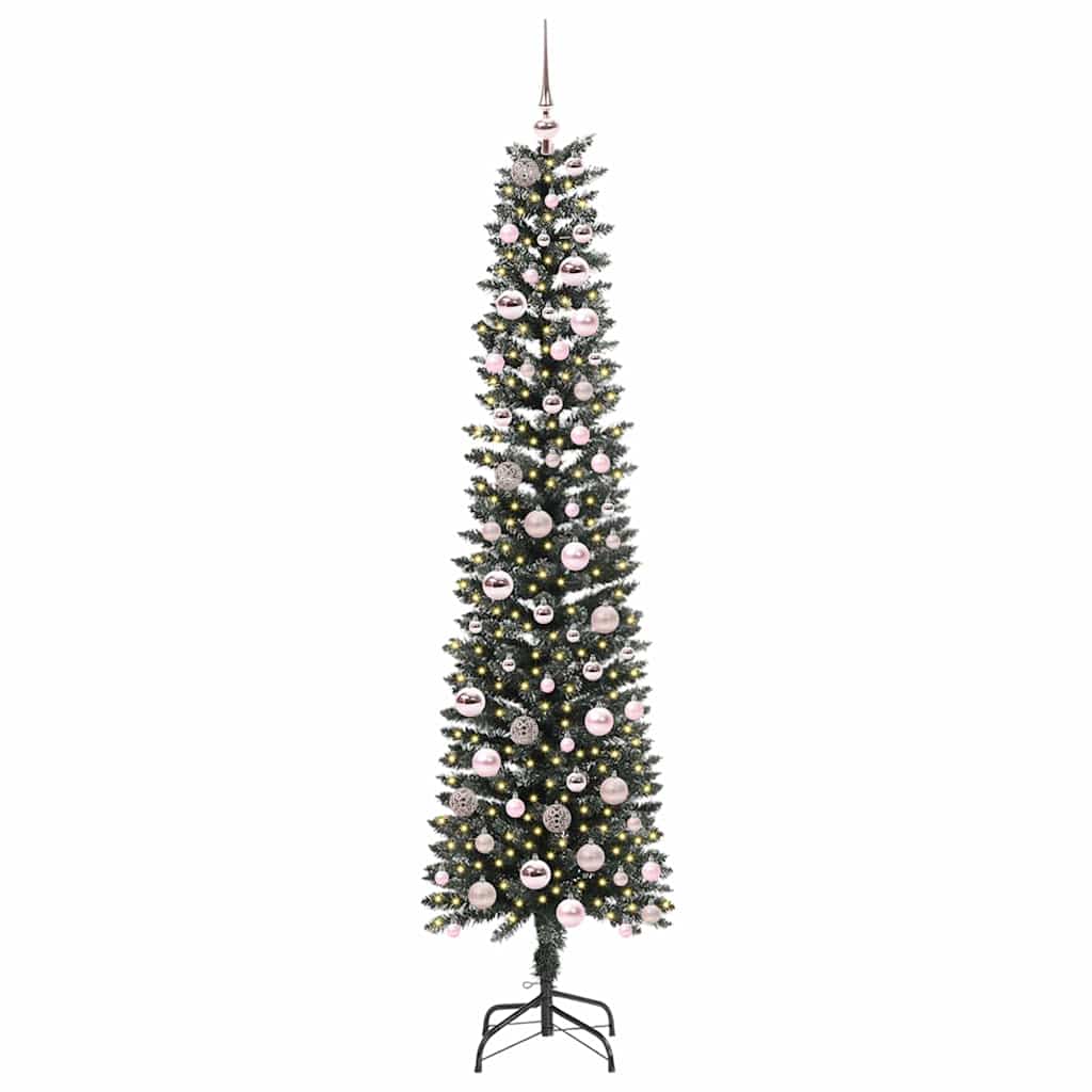 VidaXL sapin de Noël artificiel avec 300 LED vertes, 210 cm PVC et plastique et acier
