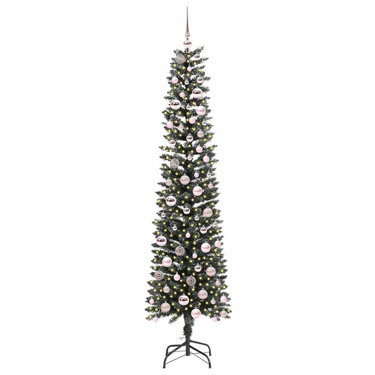 VidaXL sapin de Noël artificiel avec 300 LED vertes, 210 cm PVC et plastique et acier