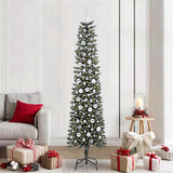 VidaXL sapin de Noël artificiel avec 300 LED vertes, 210 cm PVC et plastique et acier - afbeelding 1
