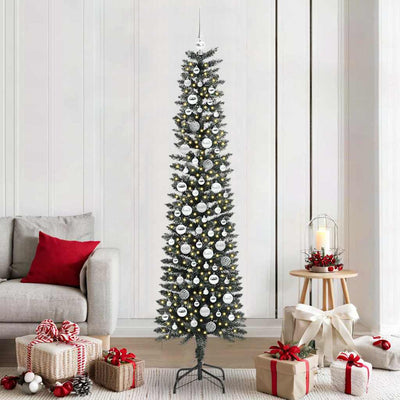 VidaXL sapin de Noël artificiel avec 300 LED vertes, 210 cm PVC et plastique et acier