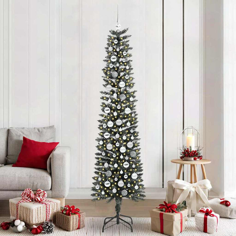VidaXL sapin de Noël artificiel avec 300 LED vertes, 210 cm PVC et plastique et acier
