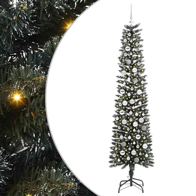 VidaXL sapin de Noël artificiel avec 300 LED vertes, 210 cm PVC et plastique et acier