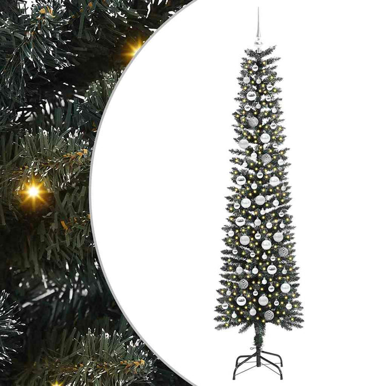 VidaXL sapin de Noël artificiel avec 300 LED vertes, 210 cm PVC et plastique et acier