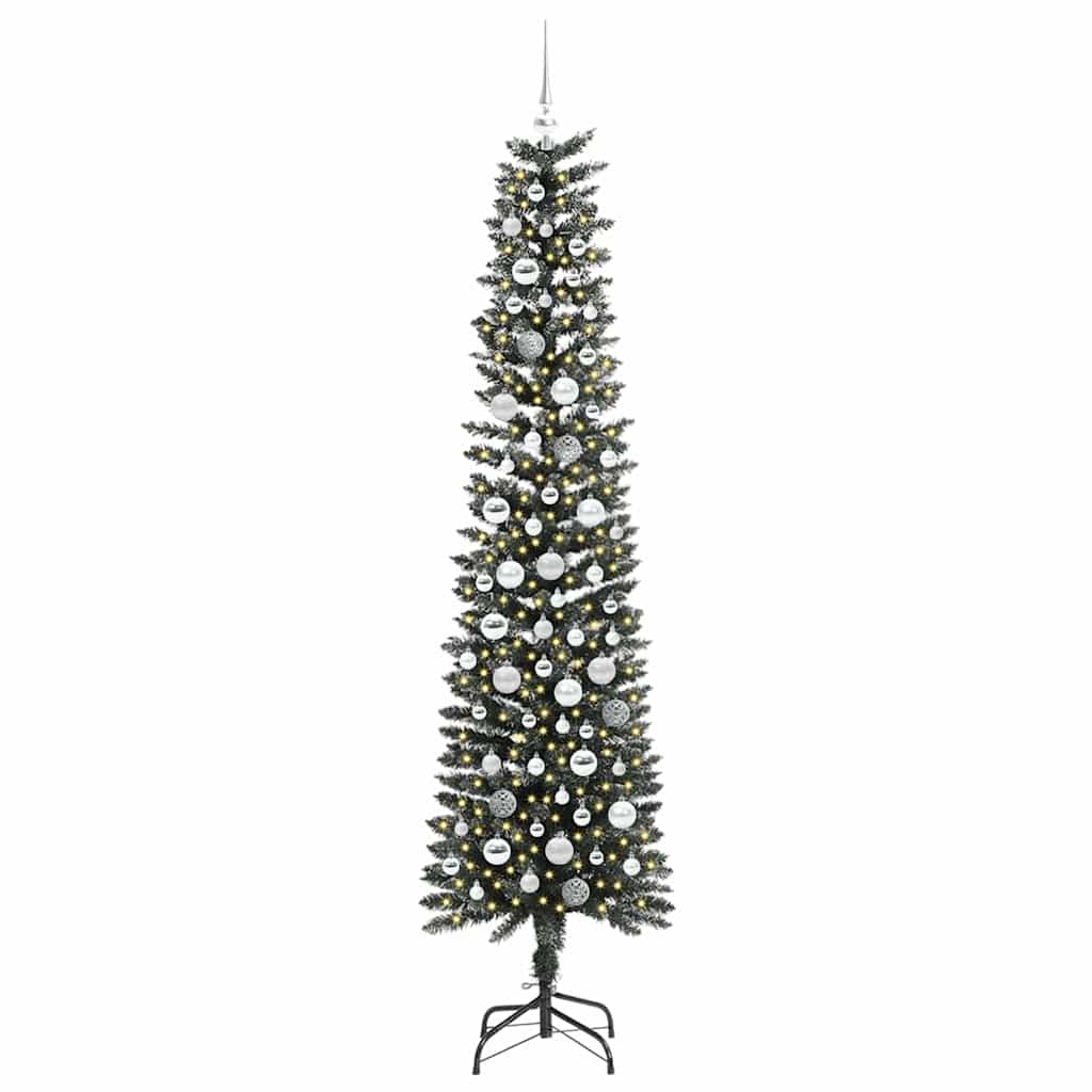 VidaXL sapin de Noël artificiel avec 300 LED vertes, 210 cm PVC et plastique et acier