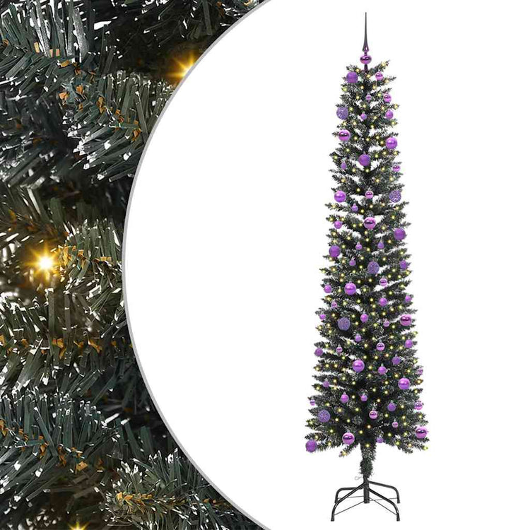 VidaXL sapin de Noël artificiel avec 300 LED vertes, 210 cm PVC et plastique et acier