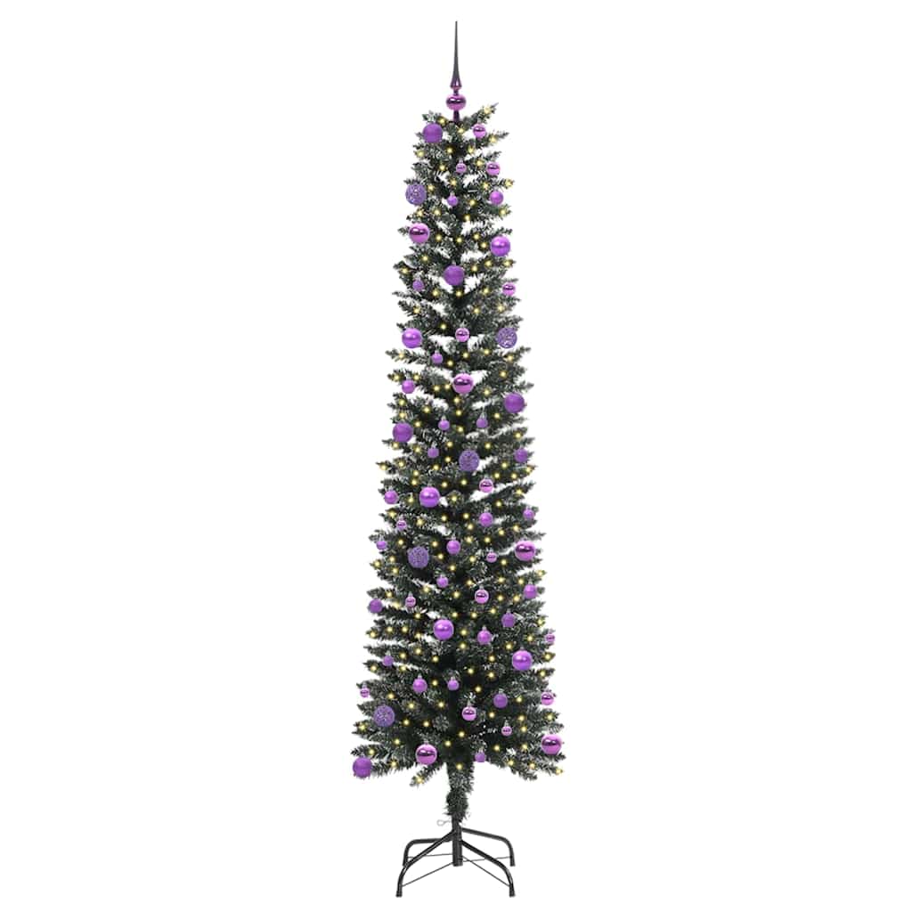 VidaXL sapin de Noël artificiel avec 300 LED vertes, 210 cm PVC et plastique et acier