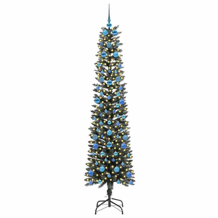 VidaXL sapin de Noël artificiel avec 300 LED vertes, 210 cm PVC et plastique et acier