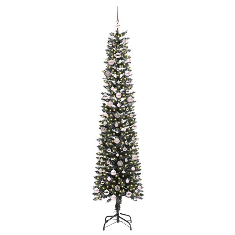 Vidaxx sapin de Noël artificiel avec 300 LED vertes, 240 cm PVC et plastique et acier