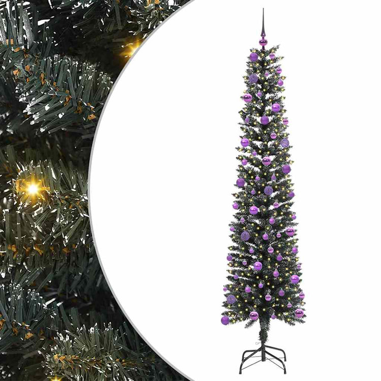 Vidaxx sapin de Noël artificiel avec 300 LED vertes, 240 cm PVC et plastique et acier