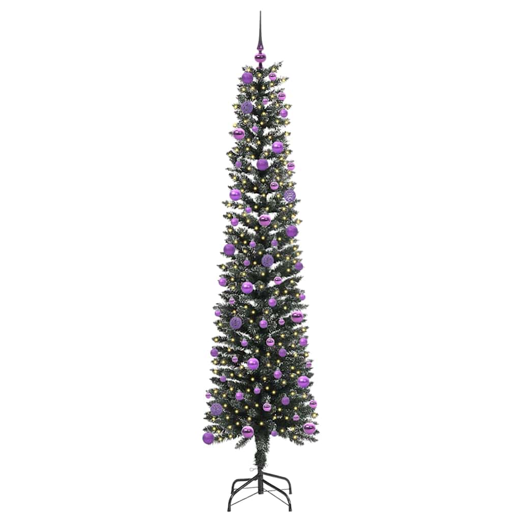 Vidaxx sapin de Noël artificiel avec 300 LED vertes, 240 cm PVC et plastique et acier