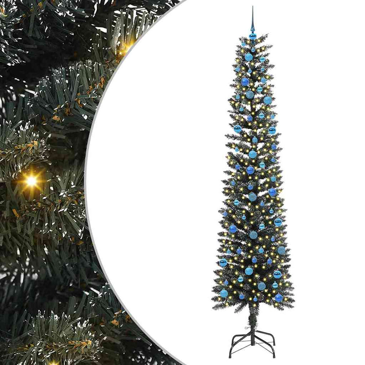 Vidaxx sapin de Noël artificiel avec 300 LED vertes, 240 cm PVC et plastique et acier