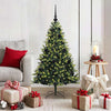 VidaXL sapin de Noël artificiel avec charnière 150 LED vert 120 cm PVC et PE