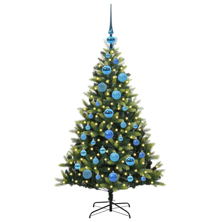 VidaXL sapin de Noël artificiel avec charnière 150 LED vert 120 cm PVC et PE