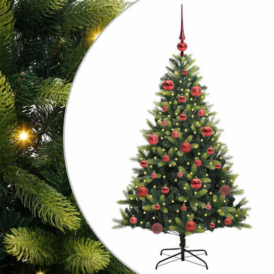 VidaXL sapin de Noël artificiel avec charnière 150 LED vert 150 cm PVC et PE