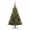 VidaXL sapin de Noël artificiel avec charnière 150 LED vert 150 cm PVC et PE