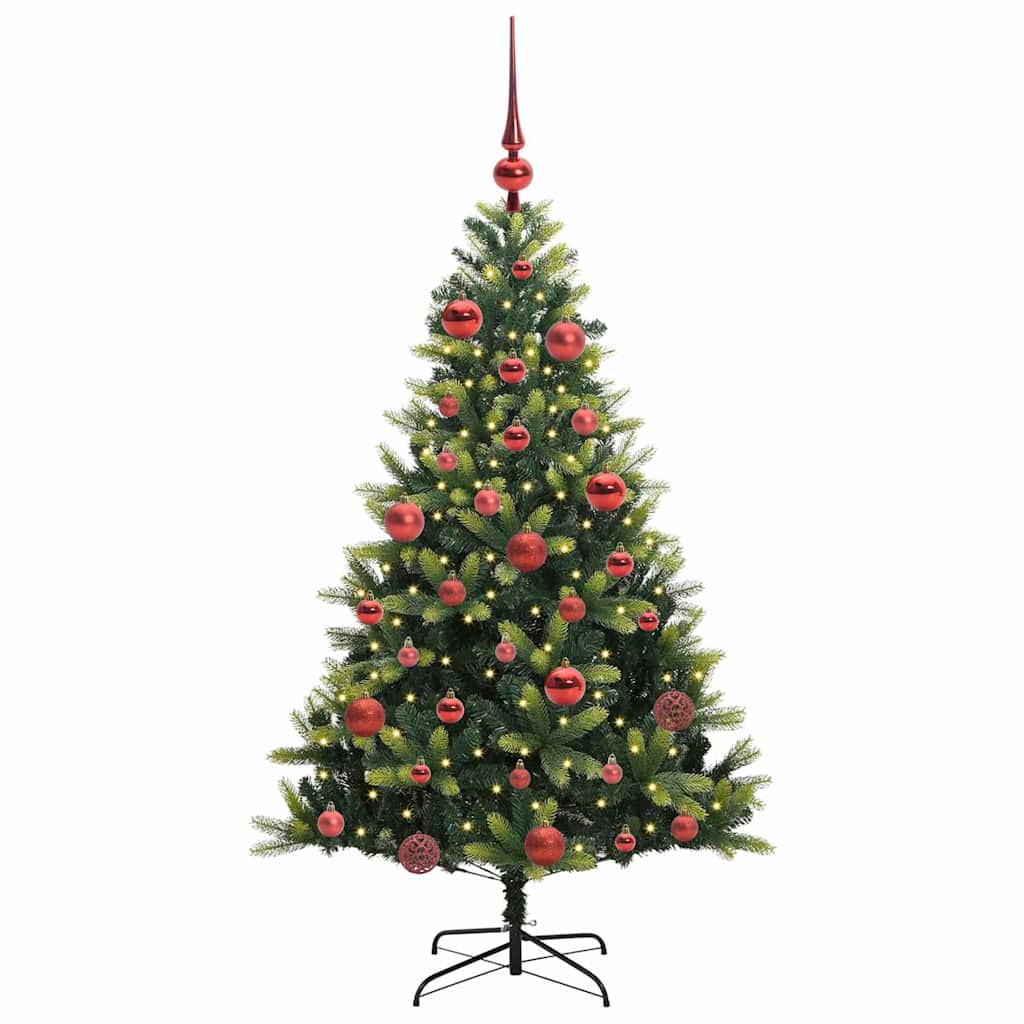 VidaXL sapin de Noël artificiel avec charnière 150 LED vert 150 cm PVC et PE
