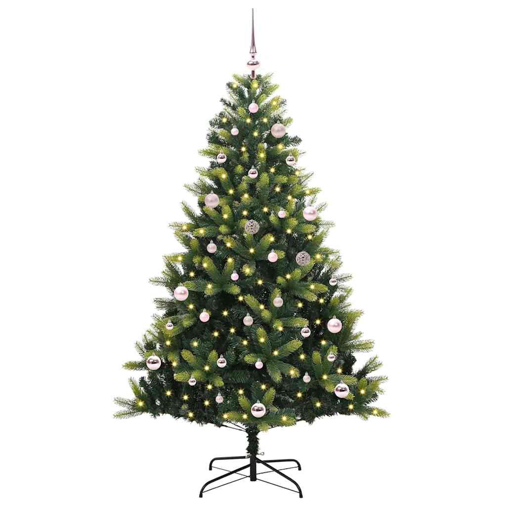 VidaXL sapin de Noël artificiel avec charnière 150 LED vert 150 cm PVC et PE