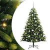 VidaXL sapin de Noël artificiel avec charnière 150 LED vert 150 cm PVC et PE