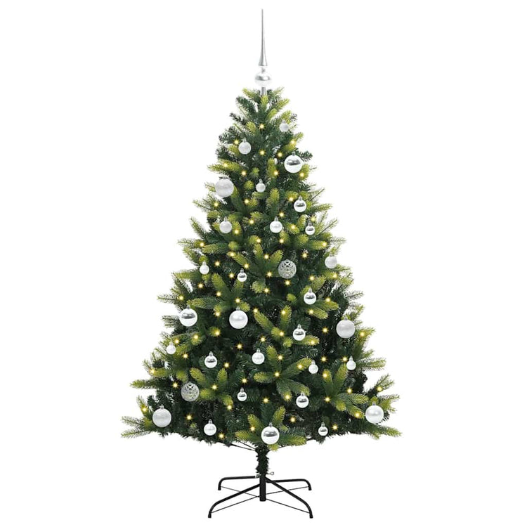 VidaXL sapin de Noël artificiel avec charnière 150 LED vert 150 cm PVC et PE